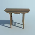 Classic Wooden Console Table With Carved Legs And Decorative Tabletop 3d model