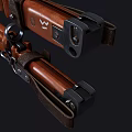 Old Fashioned Weapon With Polished Wooden Stock Metal Components And Intricate Details