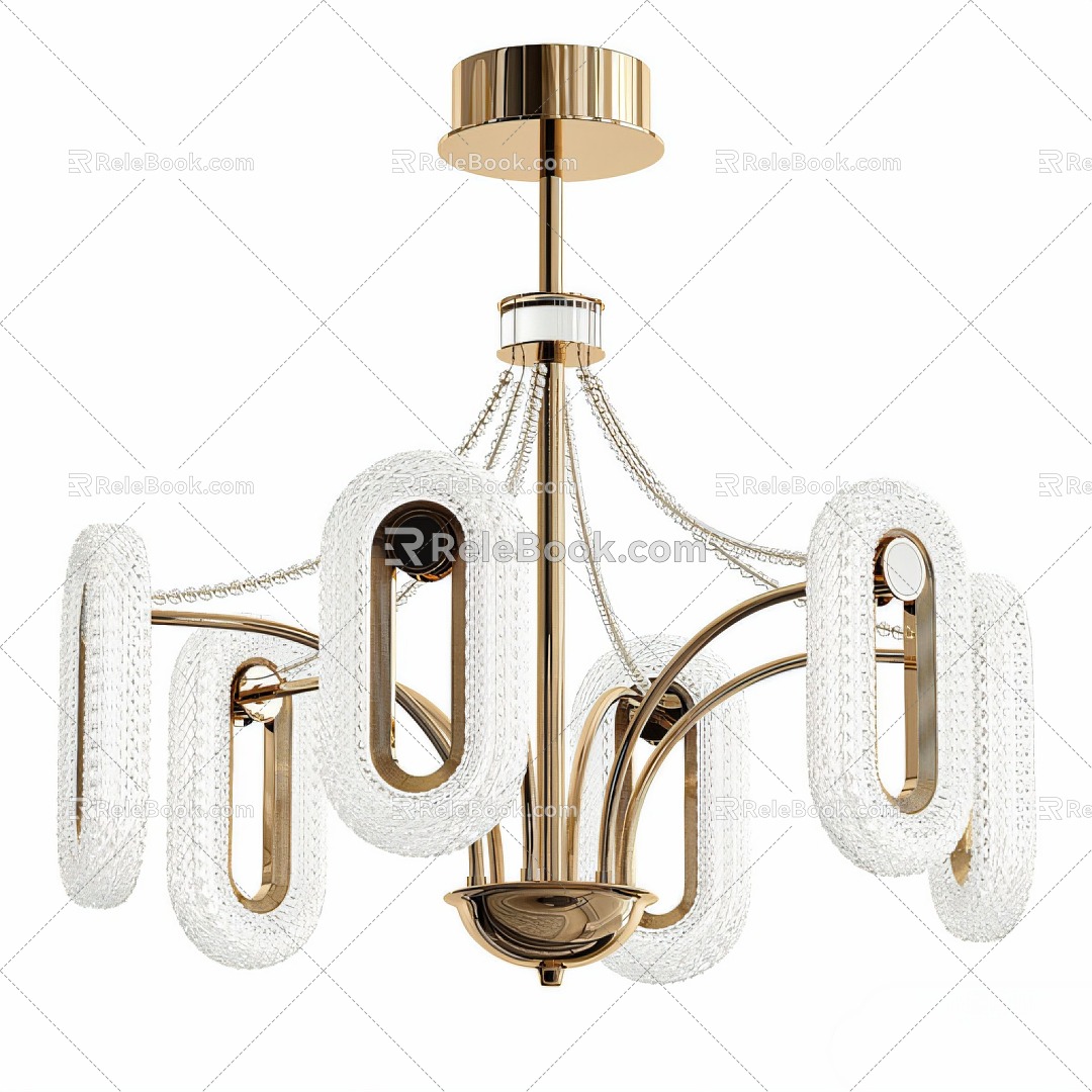 European chandelier crystal chandelier 3d model