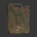 Rusted Jerry Can With Red and Green Rust Blue Cap Spout And Number 68 Mark