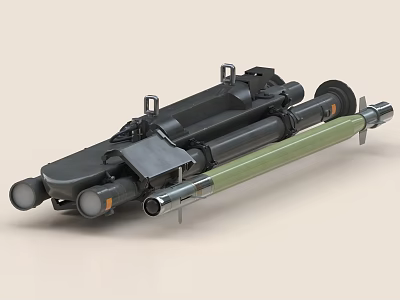 Portable Military Weapon Equipment With Mortar Barrel And Metal Stand Design 3d model