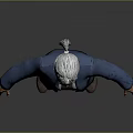 3D Model Woman With Silver Hair Blue Denim Jacket Gray Vest And Brown Shoes