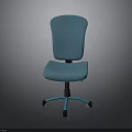 Turquoise Office Chair With Mesh Backrest Adjustable Design And Swivel Wheels