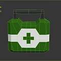 Green First Aid Kit With White Stripe And Green Cross Symbol Emergency Medical Equipment