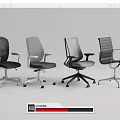 Various Modern Office Chairs Featuring Mesh Leather And Ergonomic Designs 3d model