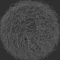 Abstract Spherical Structure Composed Of Dense Entangled Thin Lines Against Black Background 3d model