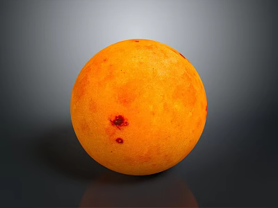 Ripe Orange Fruit With Smooth Surface And Red Spots On Gray Background 3d model