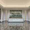 Luxurious Hotel Lobby Interior Design With Spacious Marble Floor And Reception Desk