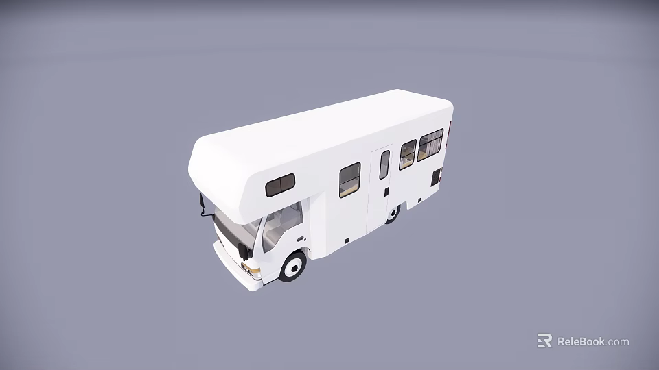 White Recreational Vehicle With Sleek Exterior Design Side Windows And Roof Structure For Travel 3d model 
