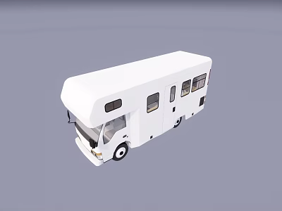 White Recreational Vehicle With Sleek Exterior Design Side Windows And Roof Structure For Travel 3d model