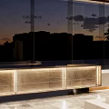 Modern Sales Office With Glass Facade Lighting And Spacious Showroom Interior Design