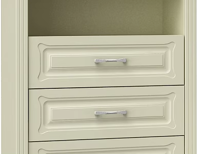 Light Colored Chest of Drawers With Multiple Drawers And Metal Handles For Home Storage 3d model