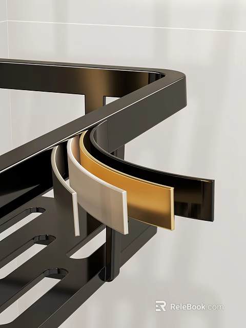 Elegant Modern Kitchen Interior Design With Metal Accents And Marble Countertop 3d model 
