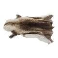Square Natural Fur Rug With Realistic Brown White Texture For Living Room Decor