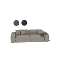 Two Seater Sofa Gray and Beige Modern Minimalist Design with Comfortable Cushions and Clean Lines