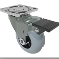 Durable Industrial Caster Tire with Brake Pedal and Metal Mounting Plate