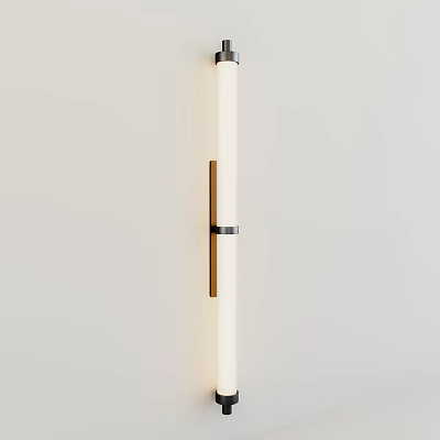Abstract Wall Lamp With Modern Metal Frame And White Shade For Interior Decor 3d model