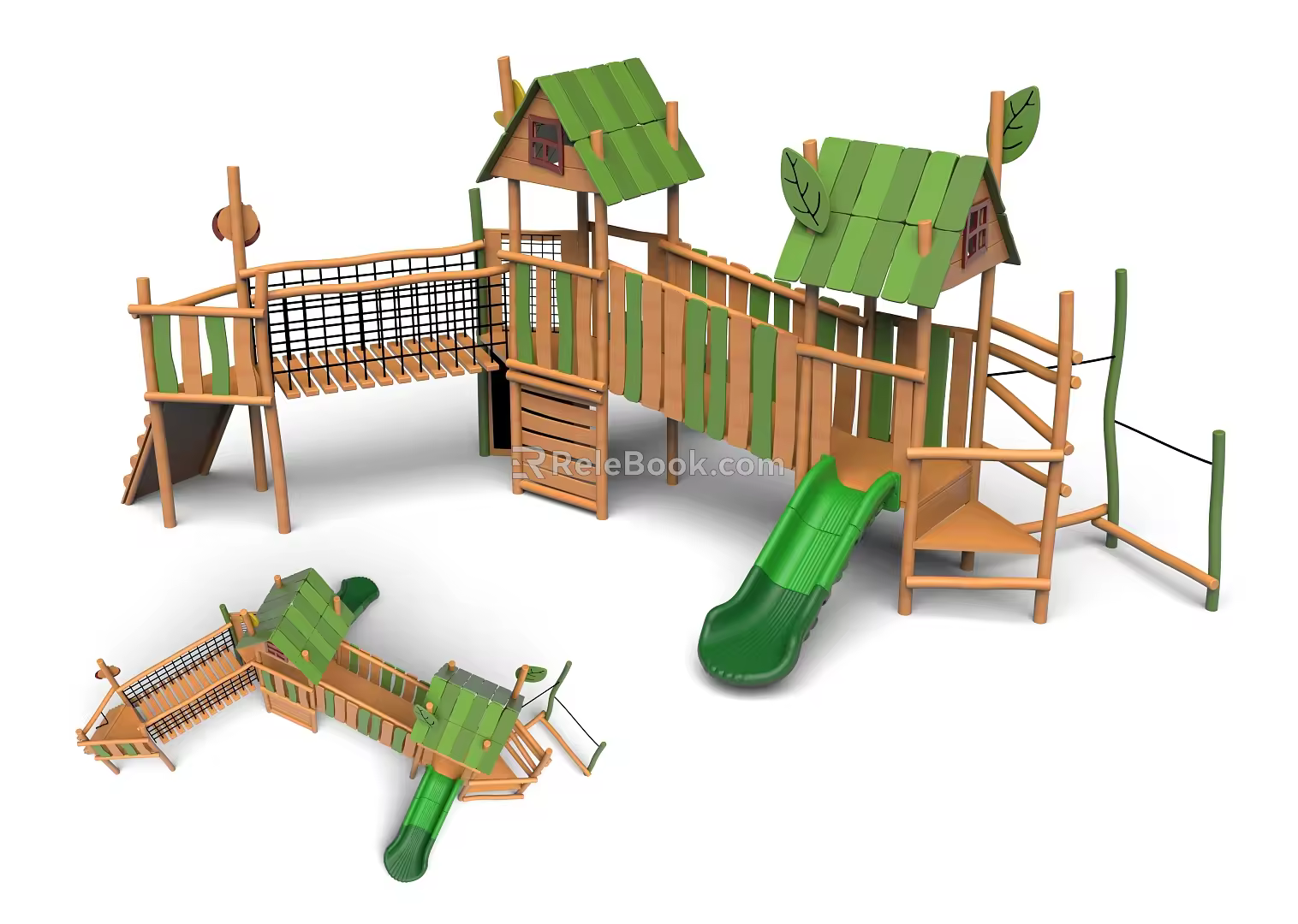 Tree House Development Park Features Crawl Development Amusement Park Children's Park Playground Amusement Sparks 3d model