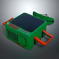Green Portable Equipment With Screen Buttons Orange Handles And Casing 3d model