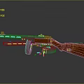 Vintage Rifle Weapon With Wooden Stock Metal Barrel Magazine And Bullets