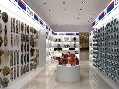 Craftsman Tool Store With Wall Mounted Racks Central Display And Various Hardware Tools 3d model