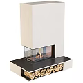 Modern Fireplace Design With Glass Front And Built In Wood Storage