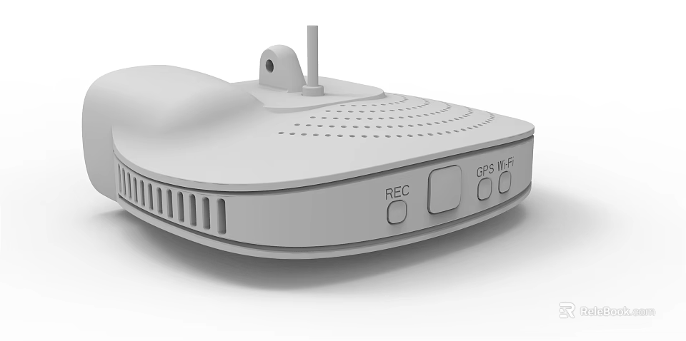 White Electronic Device With REC GPS WF Camera And Antenna Features 3d model 