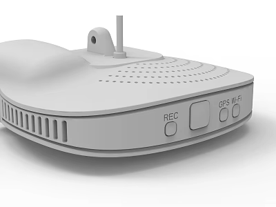 White Electronic Device With REC GPS WF Camera And Antenna Features 3d model