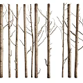 In ancient times, the dead tree trunk and branch partition 3d model