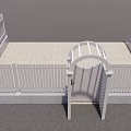 White Arched Entrance Gate With Picket Fence And Stone Paved Pathway