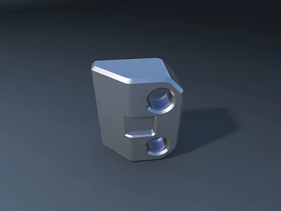 Public Facility Metal Structural Component With Two Holes And Angular Design 3d model