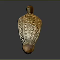 Intricately Carved Sculpture With Arched Design Intricate Patterns And Golden Brown Artistic Finish