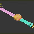 Stylish Smartwatch with Gray Fabric Strap and Colorful Icons Digital Dial Design
