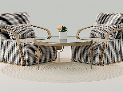 Modern Negotiation Table and Chair Modern Leisure Table and Chair Combination Coffee Table and Chair Reception Table and Chair Signing Table and Chair 3d model