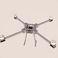 Quadcopter Drone Frame Structure With Four Propeller Arms And Landing Gear 3d model