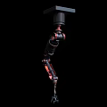 Smart Machine Robotic Arm On Black Background With Metal Joints And Gripping Tool 3d model