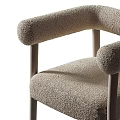 Modern Luxury Accent Chair With Soft Upholstered Seat Curved Armrests And Wooden Legs