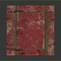 Outdoor Wooden Red Weathered Table With Attached Benches For Patio Seating Area