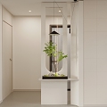 Modern Cream Style Entrance Partition Bathroom Partition Glass Partition 3d model