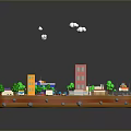 3D Miniature City Model With Colorful Buildings Roads Trees And Cars