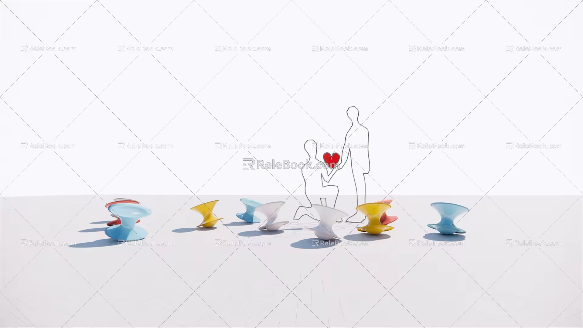 Modern Meichen Online Red Photo Card 3d model