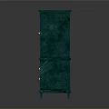 Stylish Teal Cabinet With Four Doors Two Drawers And Golden Handles