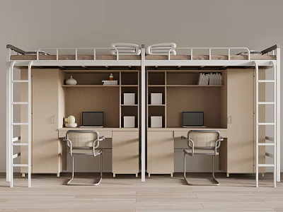 Modern Bed-and-Bed Dormitory Bed-and-Bed 3d model