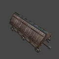 Ancient Wooden Siege Tower Vehicle With Historical Military Structure And Wheels