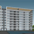 Modern Residential Building Simple Multi-storey Residence 3d model