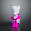 Game Movie Character With White Head Pink Body And Cartoon Stylish Design