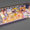 Fun Safe Children's Playground With Colorful Ball Pit Slide And Play Structures 3d model