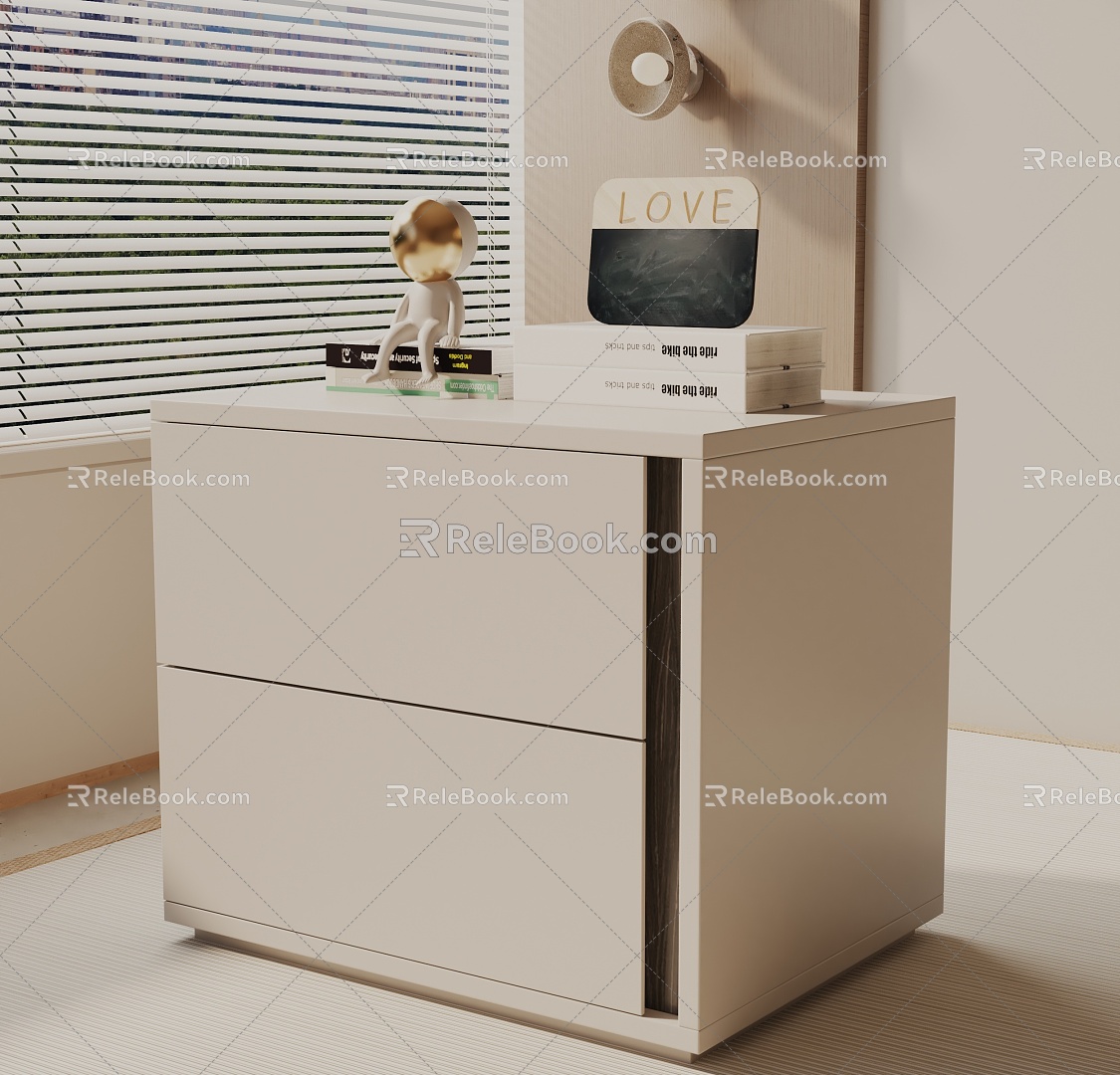 Modern Bedside Cabinet 3d model