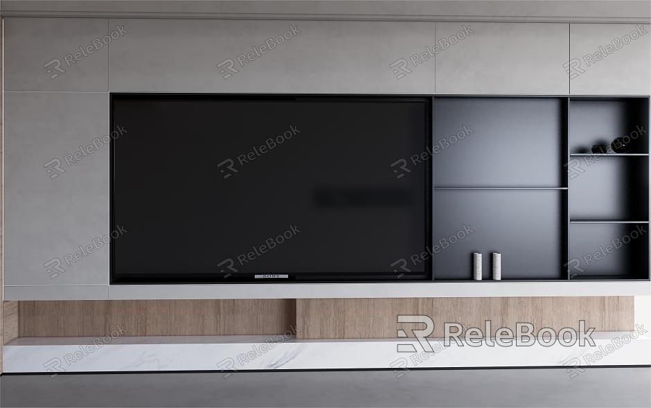 Living room TV background wall model