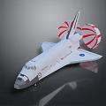 Passenger Aircraft With White Fuselage Red And White Striped Engines And NASA Logo